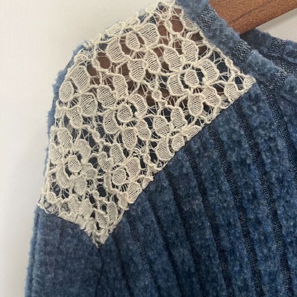 Women's Long Sleeve Knit Sweaters Crewneck Color Contrast Ribbed Pullover Sz L - Picture 3 of 8